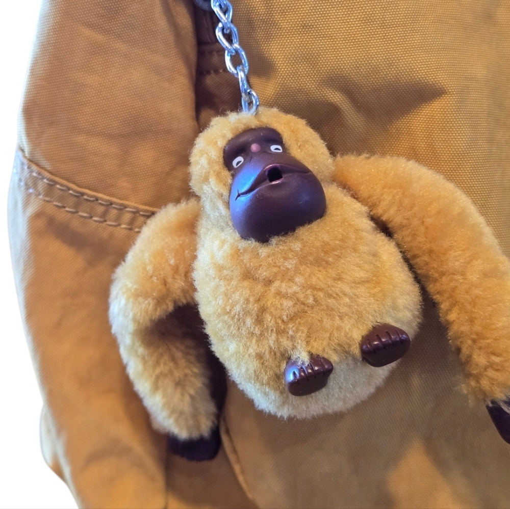 Kipling Mustard Yellow Nylon Backpack with Monkey Charm - Picture 10 of 15